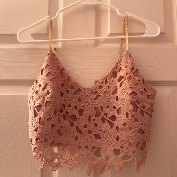 ASTR Pink Lace Top - Picture 1 of 2